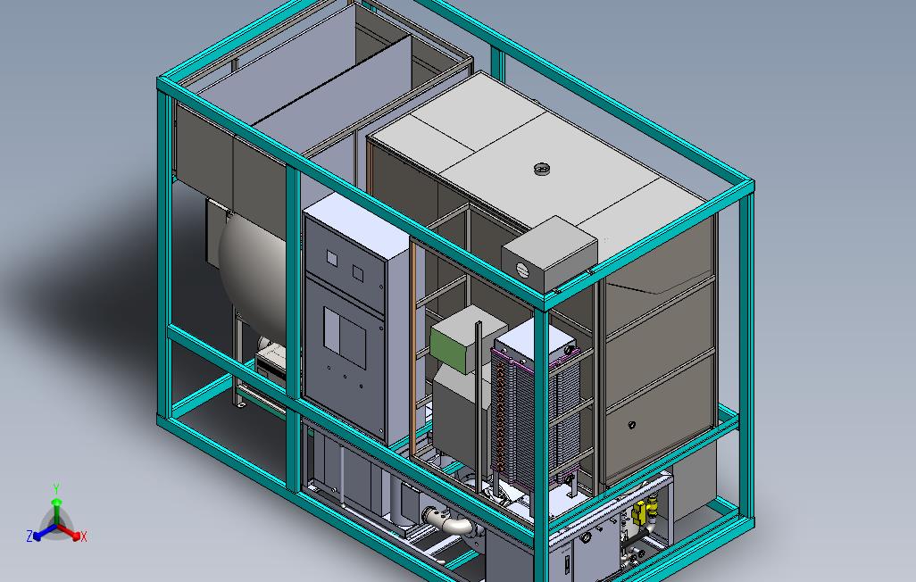 污水处理总装布局图3D模型（SolidWorks设计