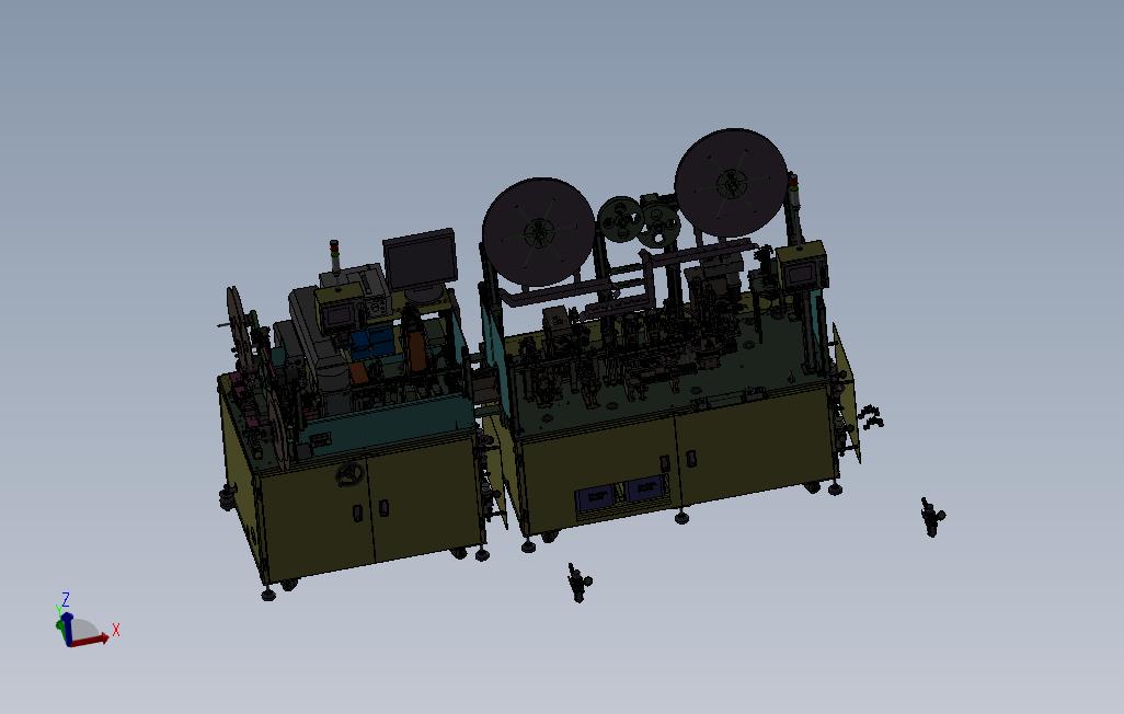 全自动电子连接器组装插片与测试包装机3D模型