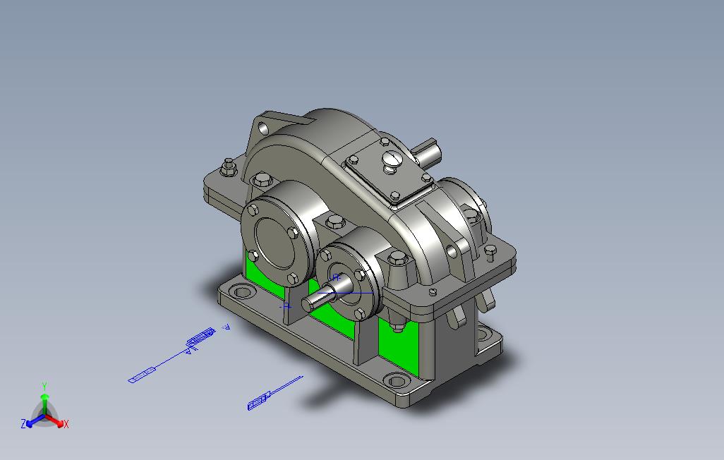 机械课程设计：二级斜齿轮减速器3D模型PE设计
