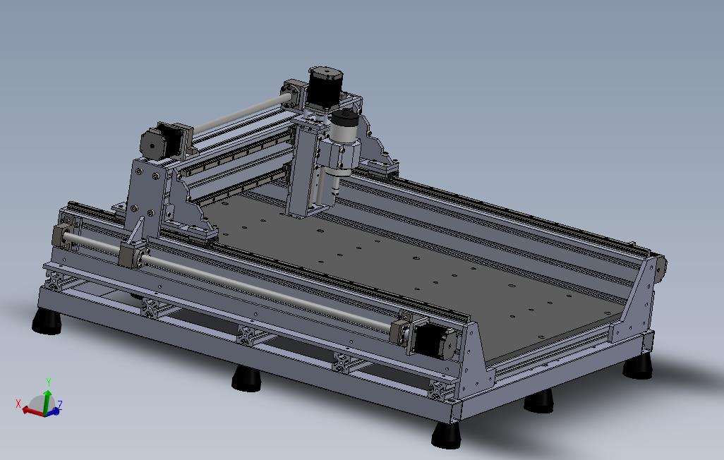 桥式龙门雕刻机机构完整）3D模型设计