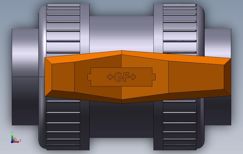 管件UPVC3D模型_SolidWorks设计_stepstp 正面视图