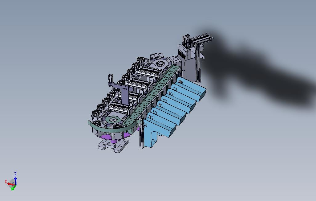 链条式环形输送线3D模型设计