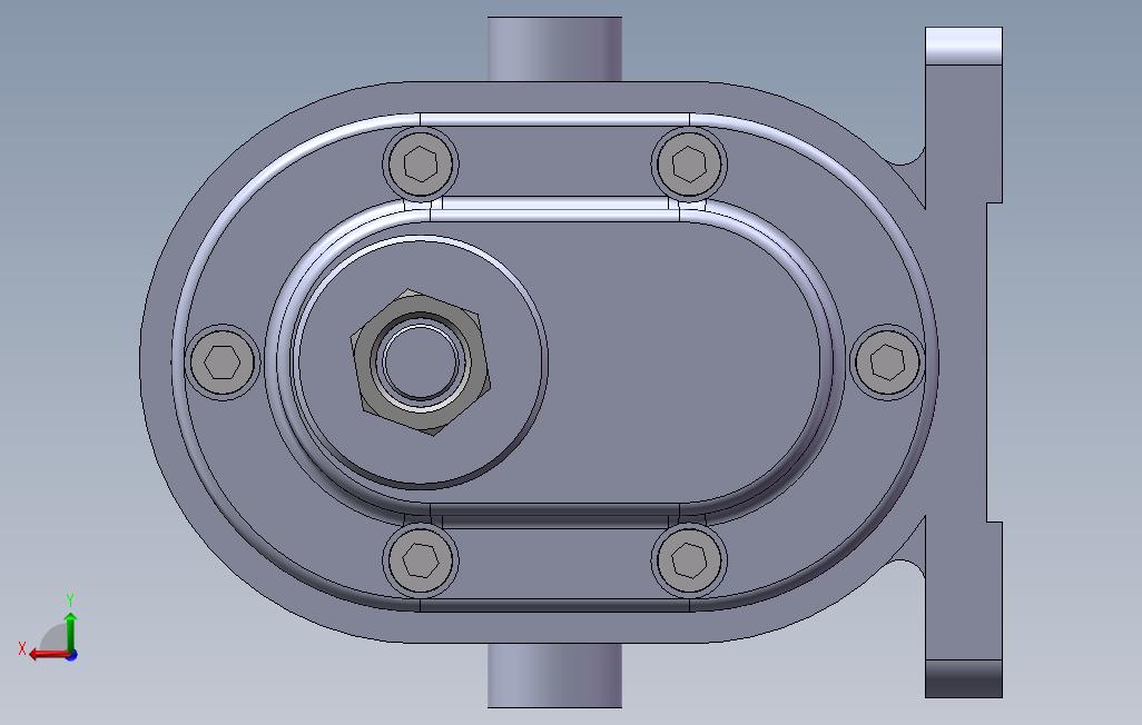 齿轮泵3D模型CAD图纸说明书3D模型(SolidWorks 背面视图