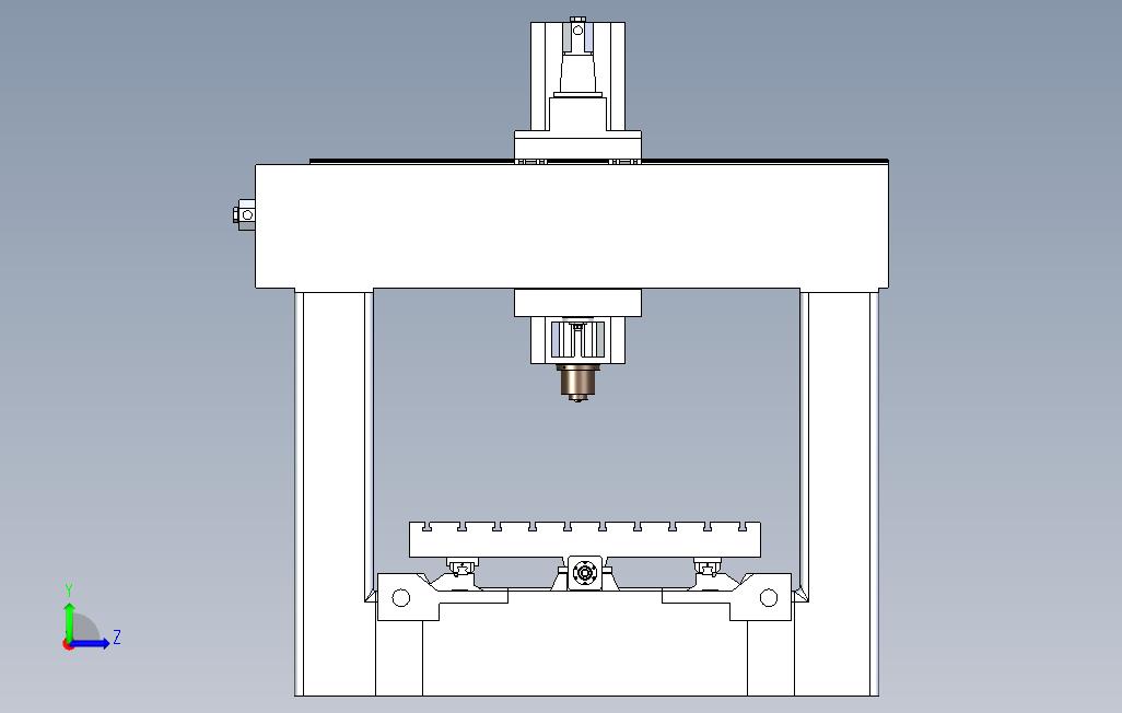 龙门机床3D模型设计 左侧视图