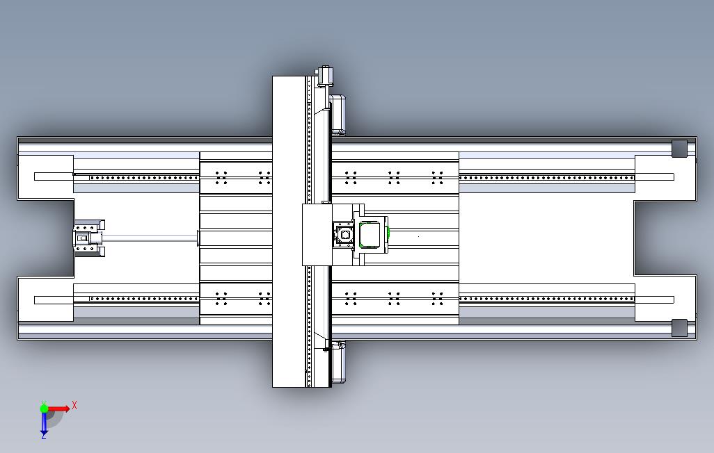 龙门机床3D模型设计 俯视图