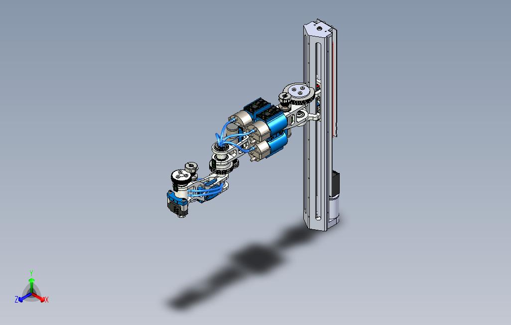 SCARA四轴机械臂三维建模图纸Solidworks设计附STEP格式