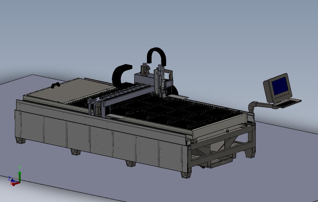 激光切割机（齿条式）3D模型图纸Solidworks设计