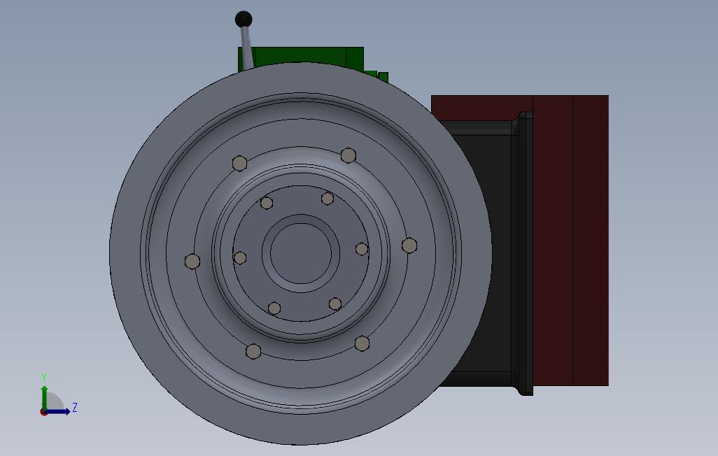 Multidisk离合器模型3D图纸SOLIDWORKS设计 左侧视图