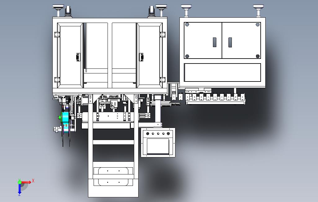 SATA76PIN自动检测包装机sw18可编辑 俯视图