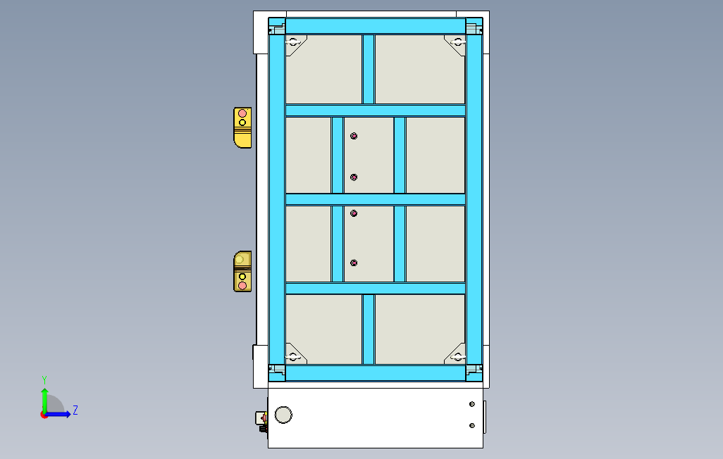 四头超声波焊接设备焊接塑料件3D模型x_t格式 左侧视图