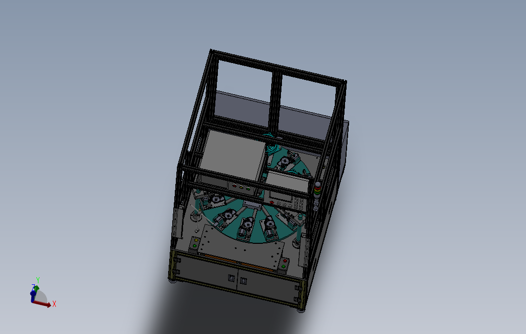 两轴研磨机、抛光机3D数模图纸Solidworks设计1