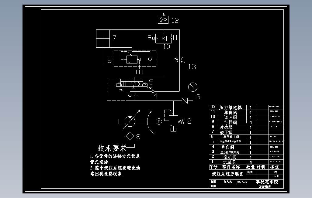 板料折弯机液压系统设计