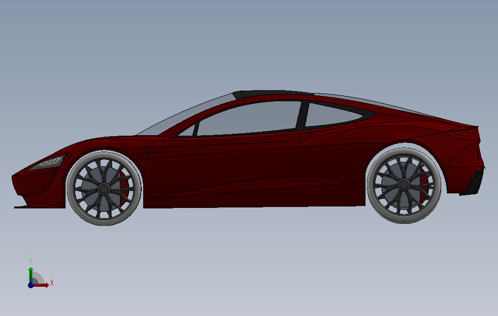 特斯拉跑车_SOLIDWORKS 2017_模型图纸下载 – 懒石网