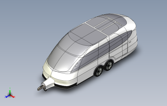 房车拖车3D造型