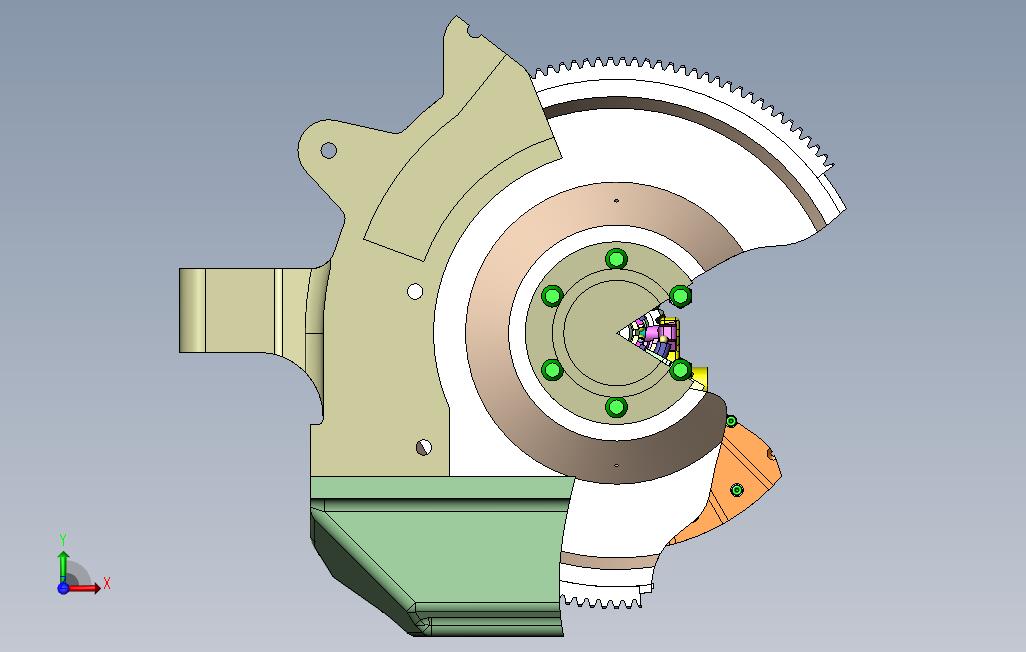 吉尔13汽车离合器半剖结构3D模型solidworks设计