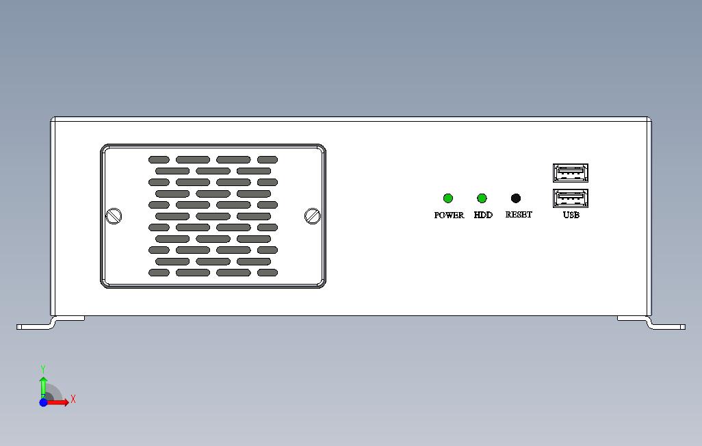 工业用机箱 正面视图