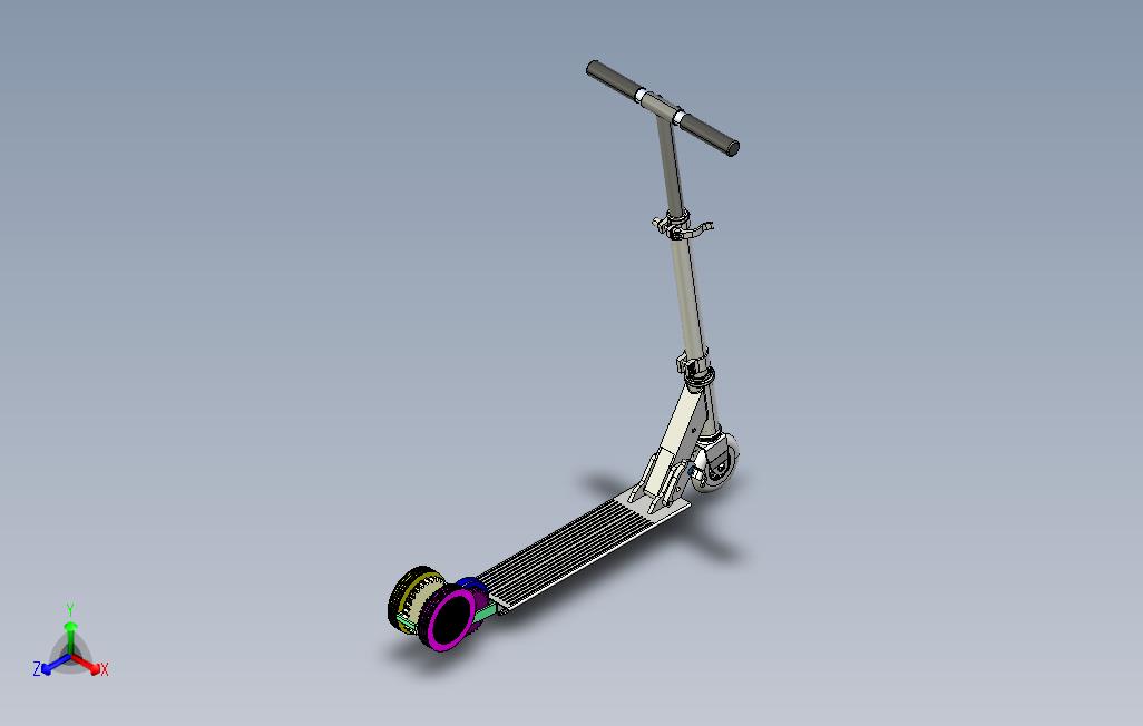 带辅助推动轮的滑板车