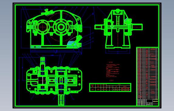 机械课程设计单级减速器cad图纸