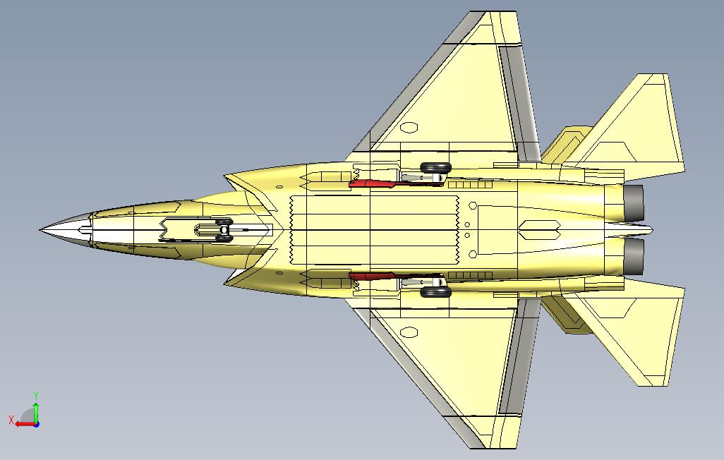 航母舰载机—J-31 背面视图
