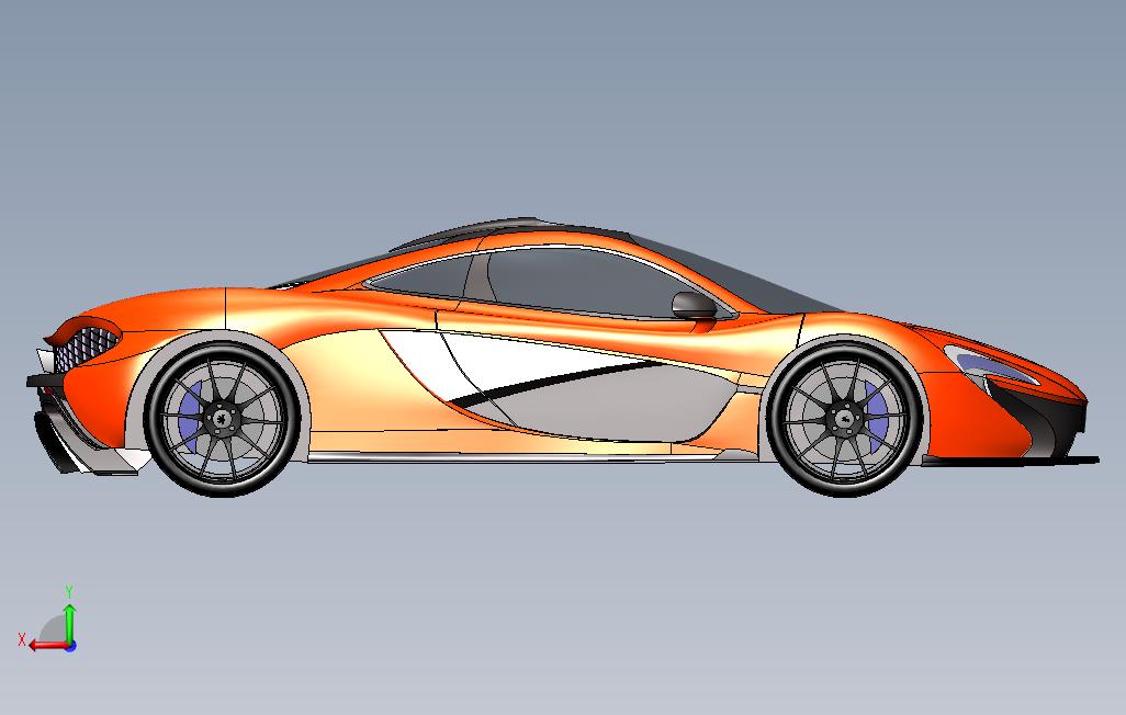 迈凯轮跑车3D模型 背面视图