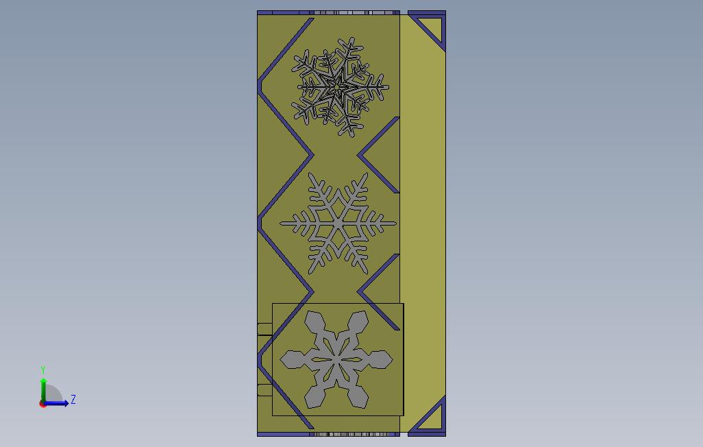 雪花硬币盒 左侧视图