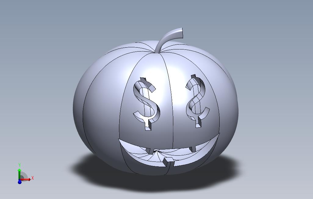 1万圣节南瓜 SOLIDWORKS 2012 模型图纸免费下载 懒石网