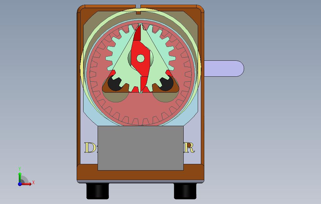 solidworks三角形的内部机制 正面视图