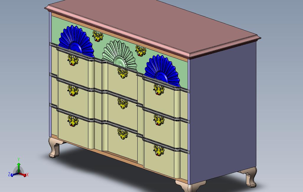 solidworks创意古典抽屉
