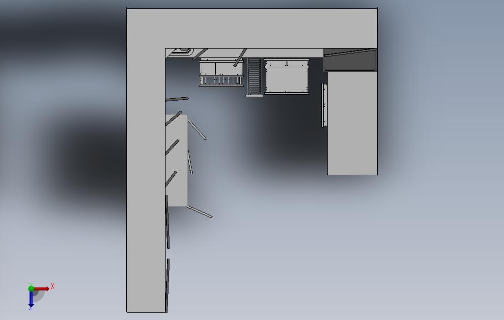Solidworks厨房储物柜图纸 俯视图