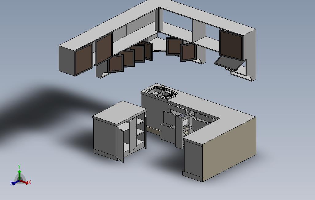 Solidworks厨房储物柜图纸 主视图