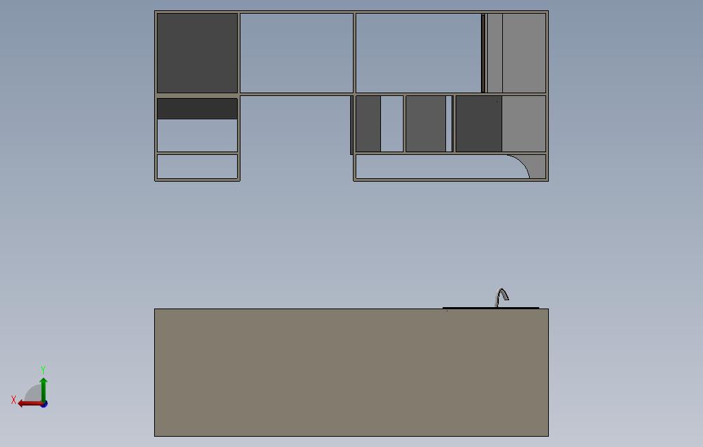 Solidworks厨房储物柜图纸 背面视图
