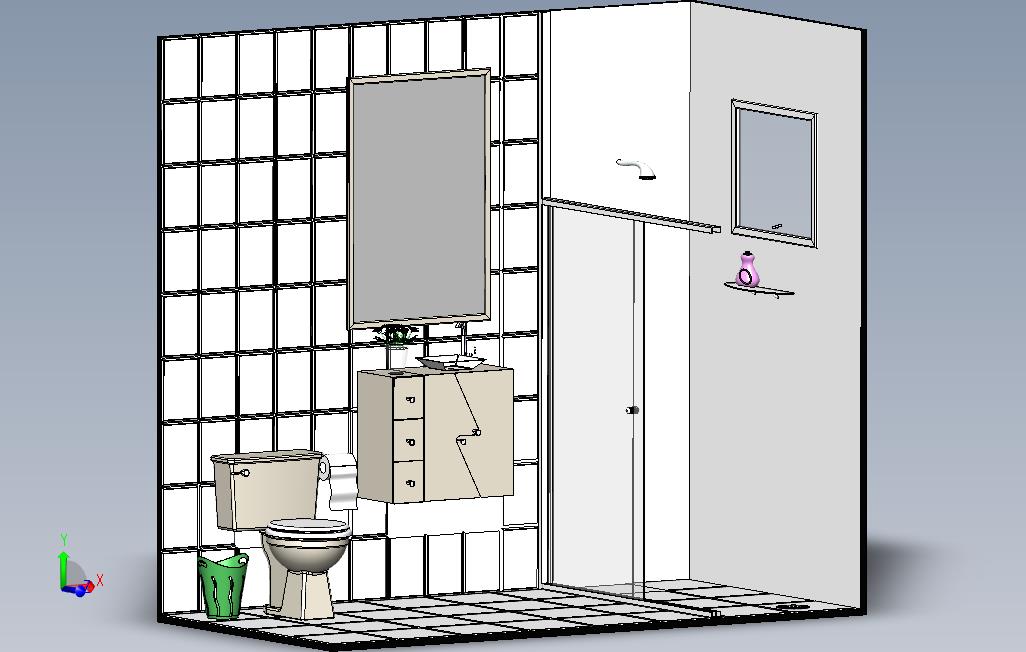 solidworks小浴室设计效果图