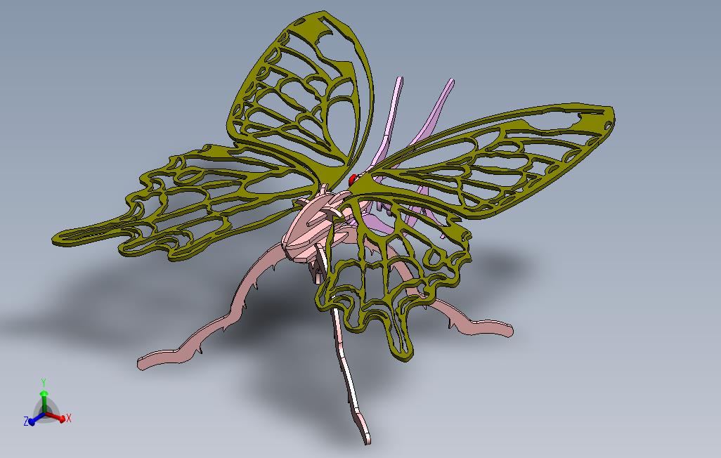 solidworks金属蝴蝶模型_SOLIDWORKS 2012_模型图纸免费下载 – 懒石网