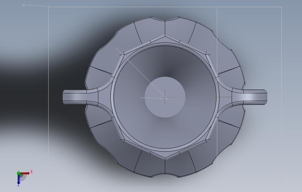 solidworks陶瓷花瓶3d模型 俯视图