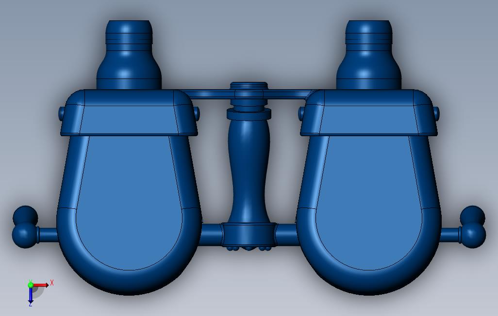 solidworks双眼望远镜 俯视图
