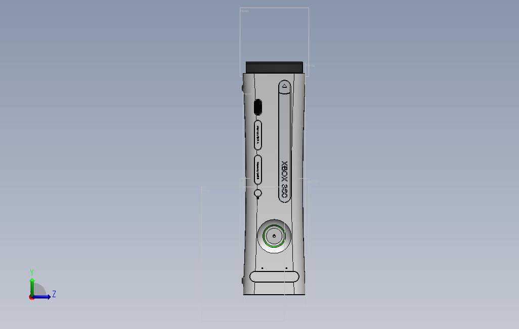 xbox游戏机 左侧视图