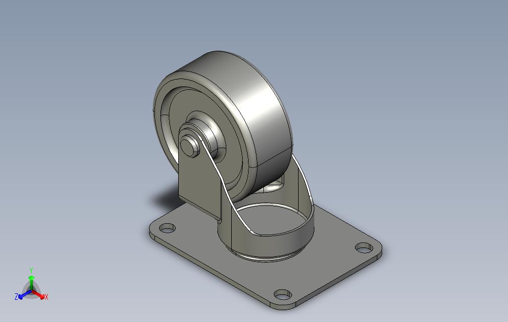 万向脚轮3d模型