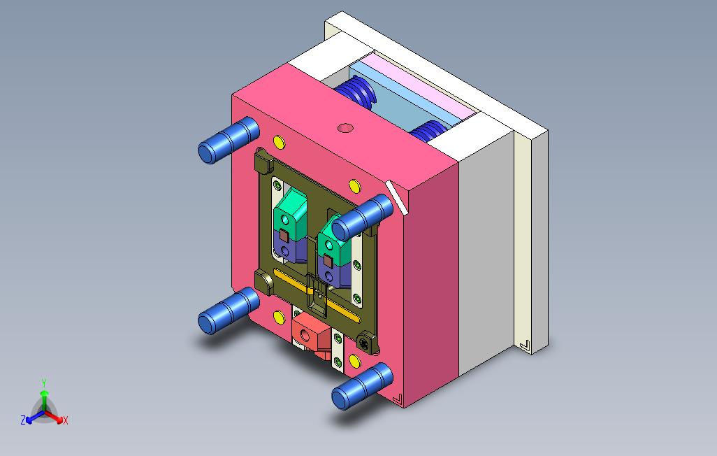 2穴3D模具圖