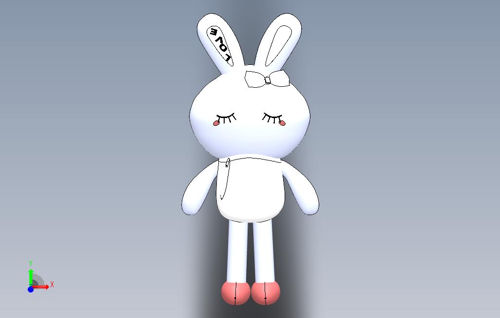 LOVE眯眼兔公仔_SOLIDWORKS 2012_模型图纸免费下载 – 懒石网