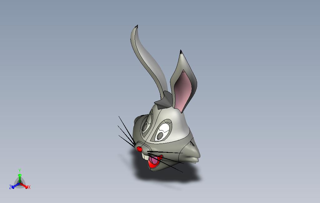 proe兔头模型