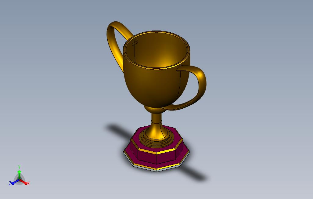 PROE简单造型“奖杯”3D模型