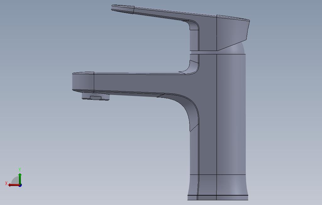 SolidWorks水龙头3D模型 背面视图