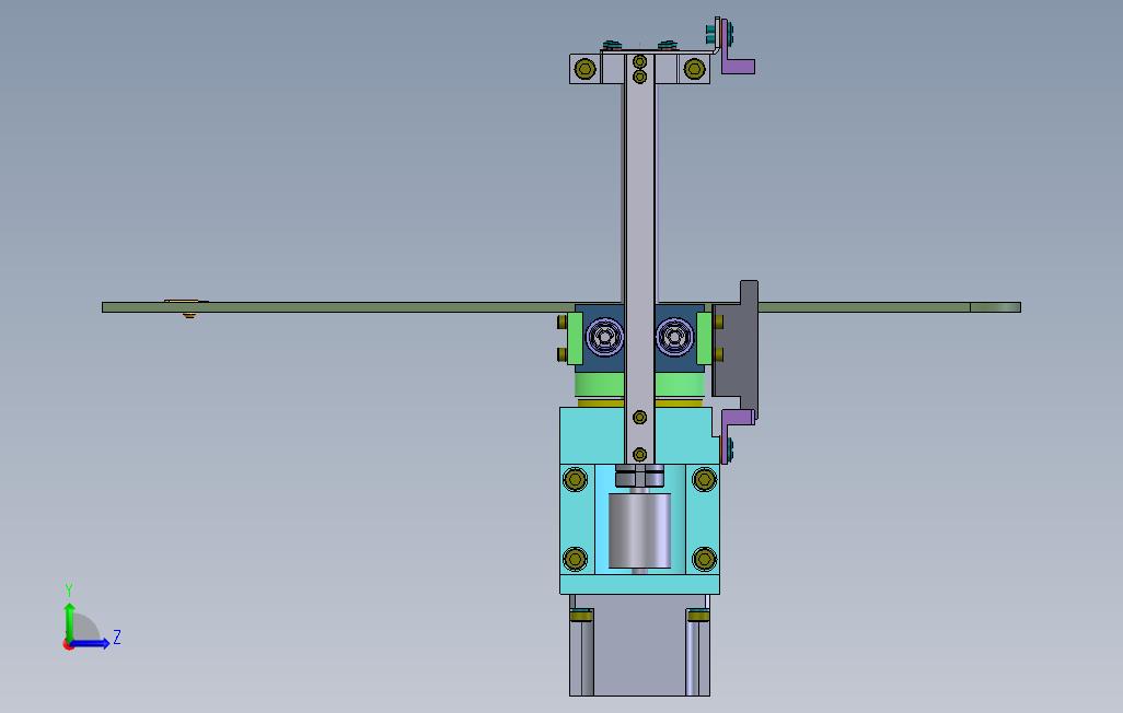 SolidWorks直线升降台模型 左侧视图