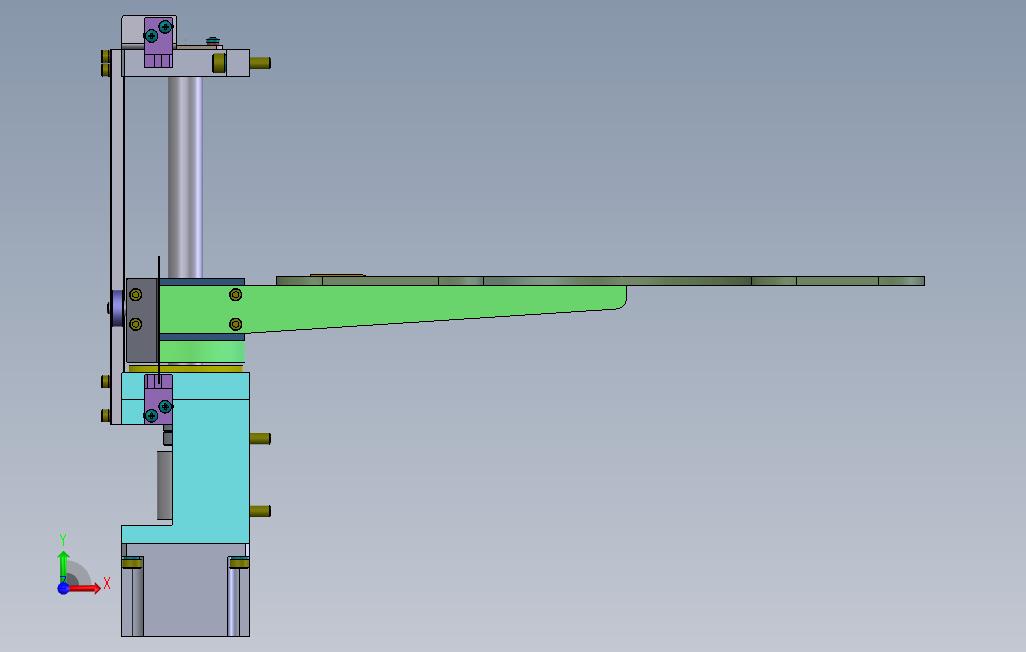 SolidWorks直线升降台模型 正面视图