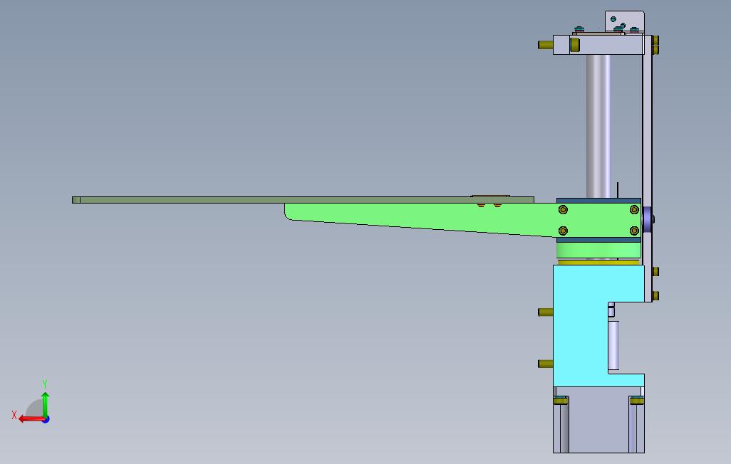 SolidWorks直线升降台模型 背面视图