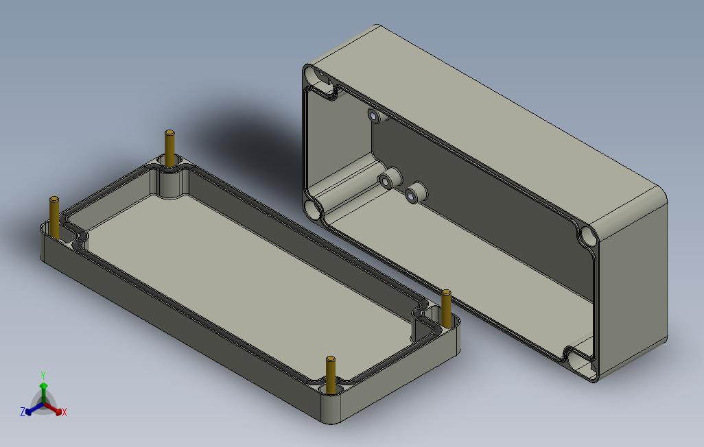solidworks57x175x8压铸铝盒模型设计