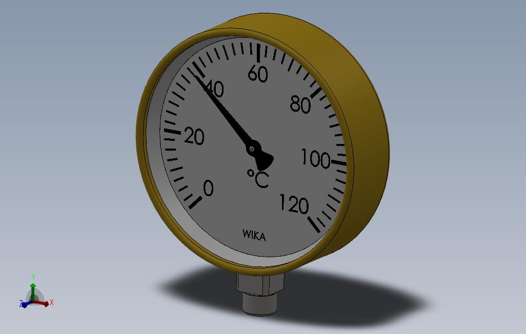 solidworks机械式温度表3D模型
