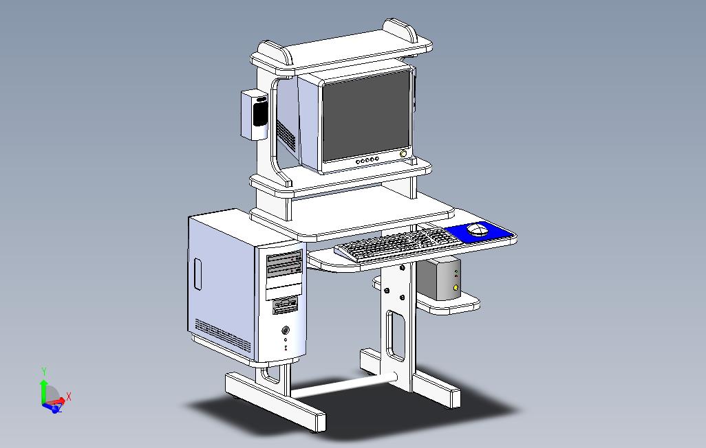 solidworks电脑桌设计图