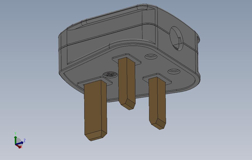 solidworks三针电源插头设计