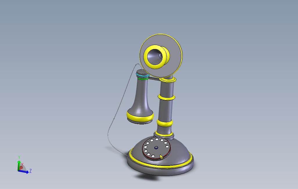 solidworks烛台式复古电话设计